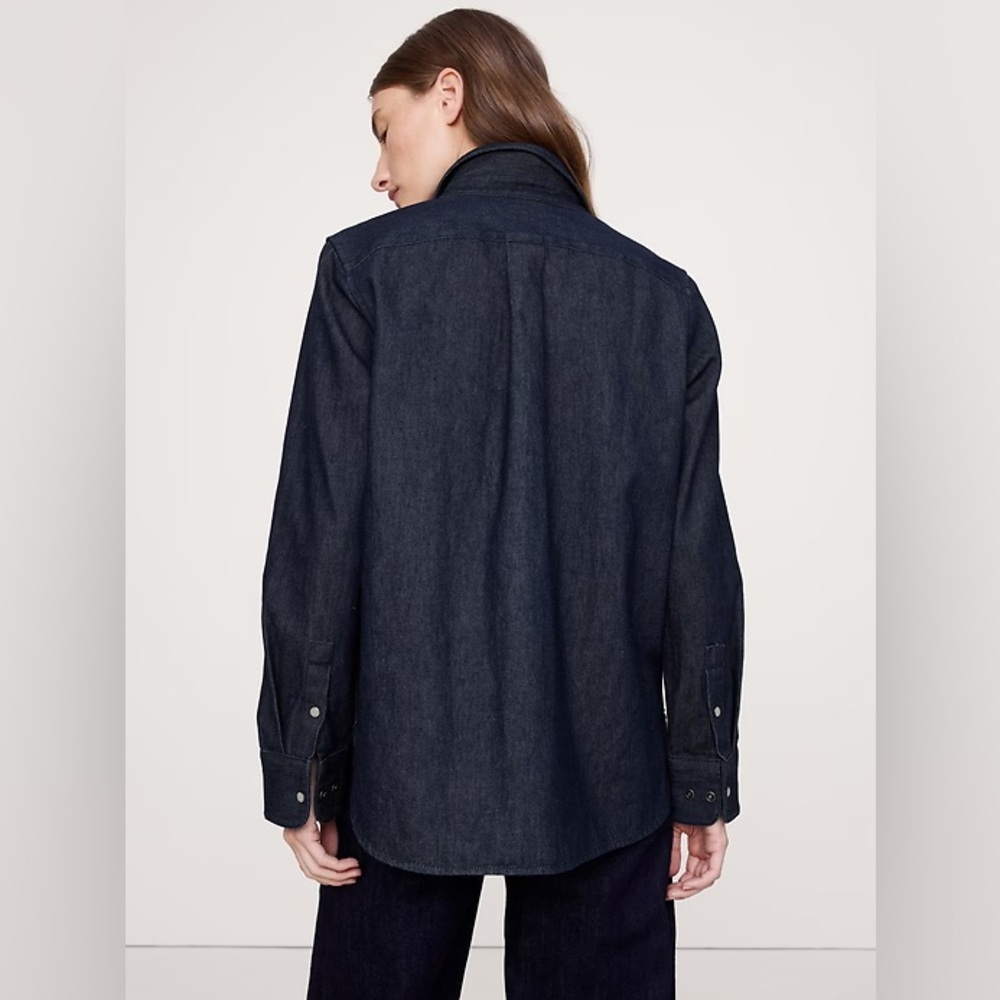 Banana Republic Dark Indigo Denim Button-Down Shirt - Picture 2 of 5